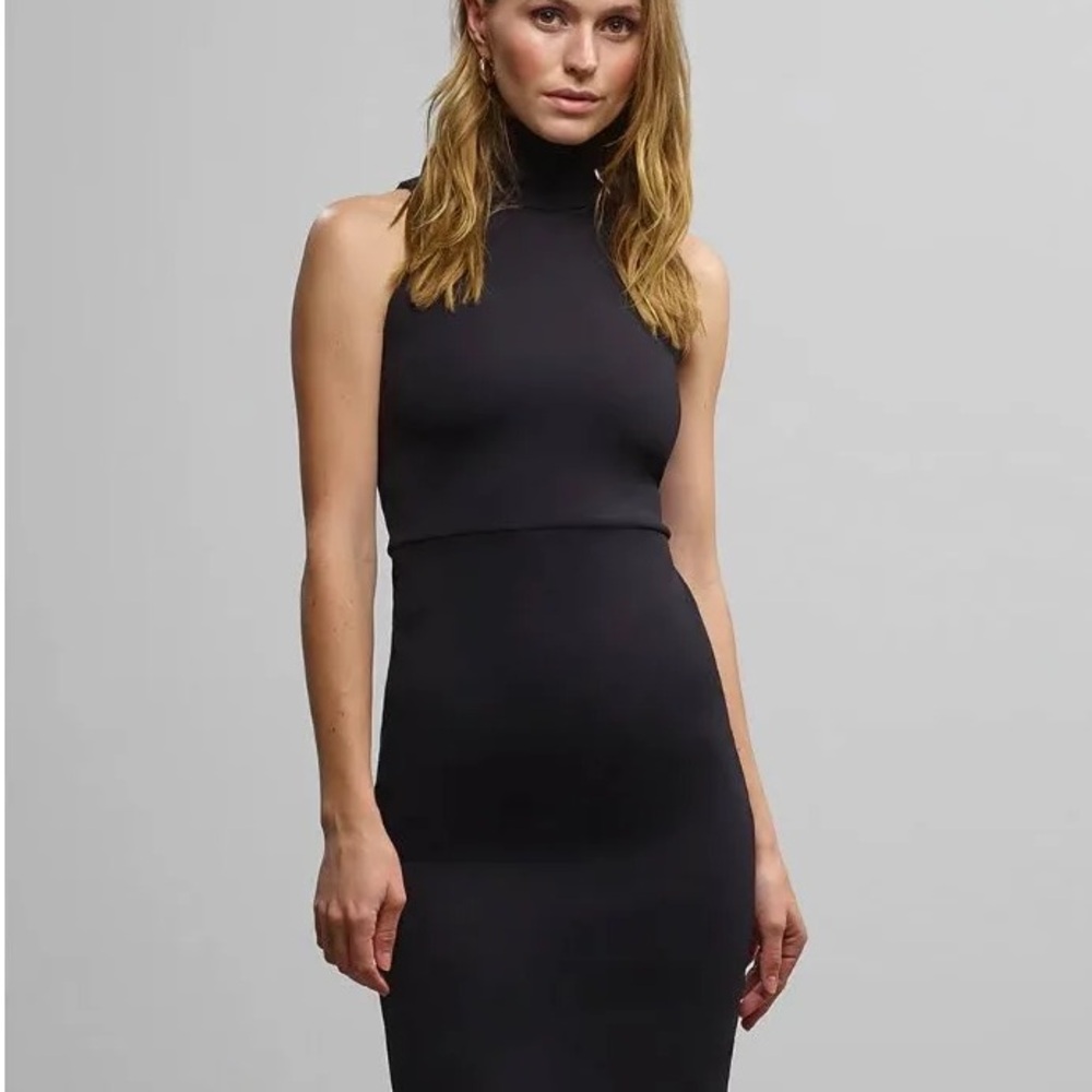 Commando Women's Neoprene Turtleneck Midi Dress XS - Picture 2 of 9